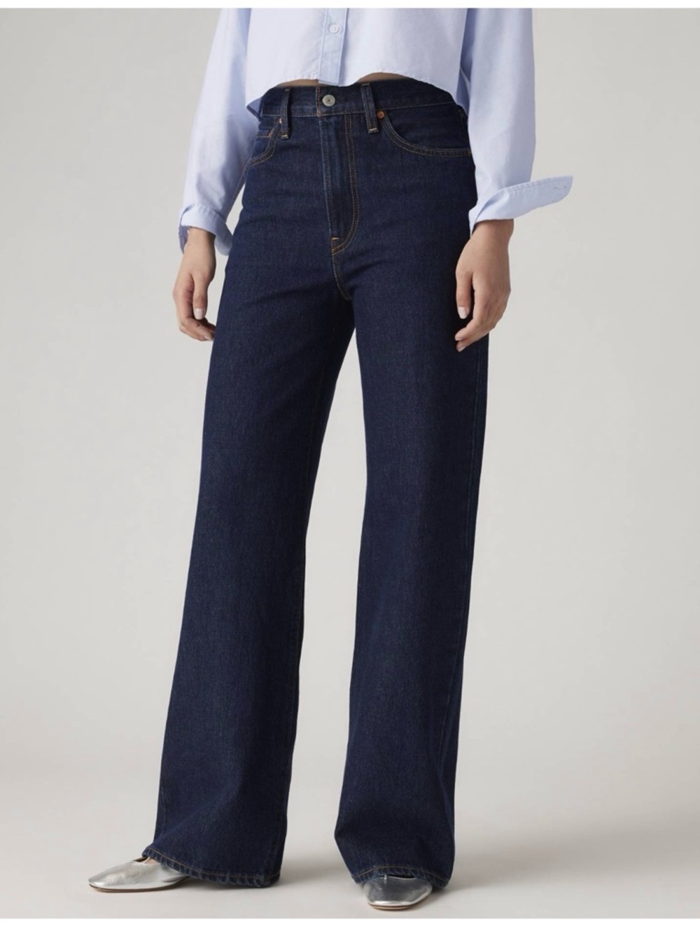 Levi's Dark Blue High-Rise Wide Leg Jeans